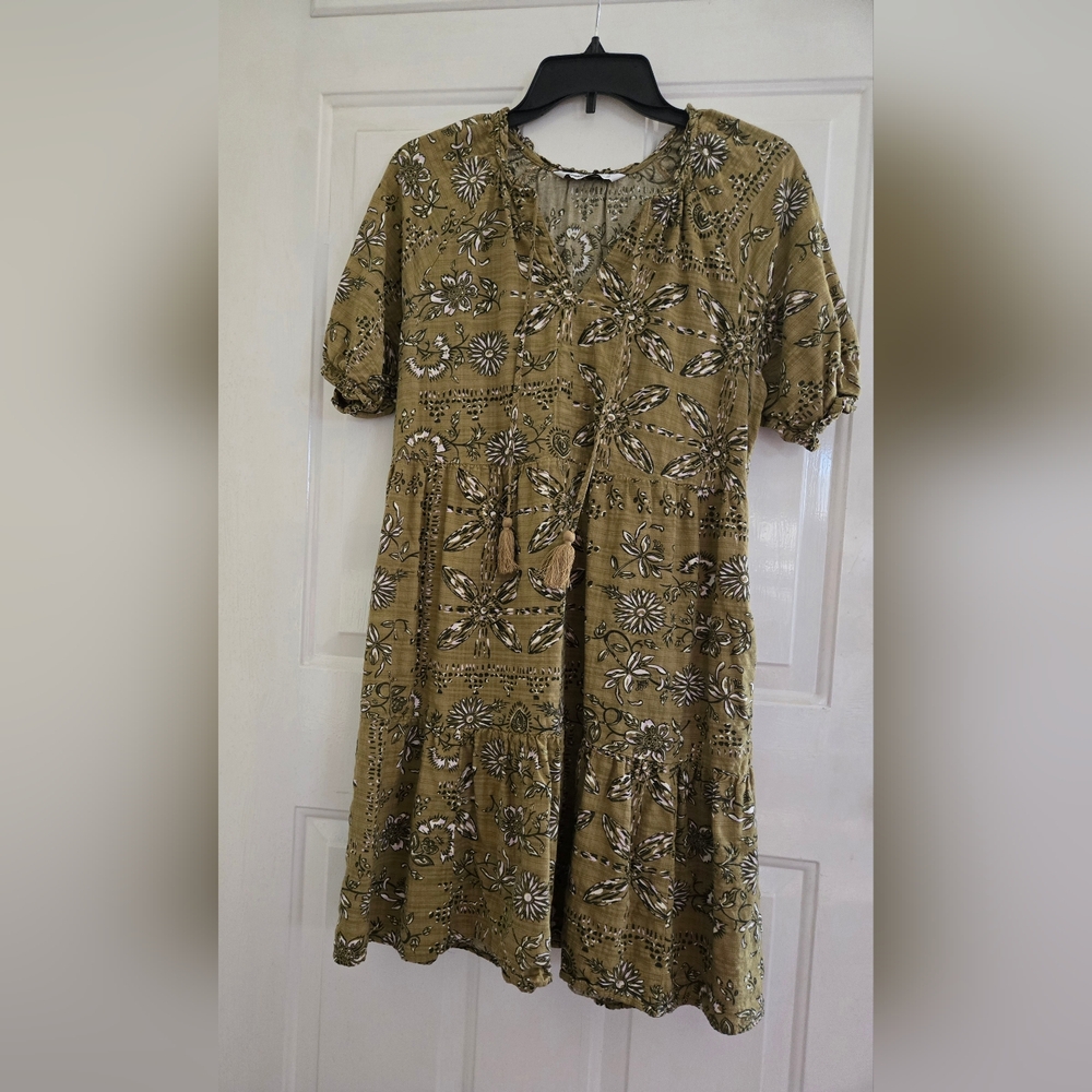 Sonoma Womens Summer Short Sleeve Ruffle Floral Dress
